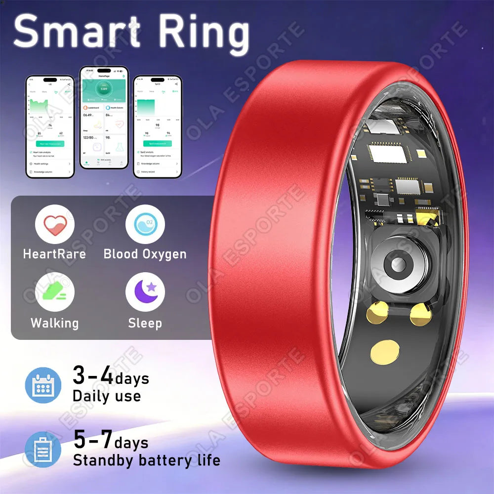 New R12 Smart Ring For Women Men Heart Rate Monitor Waterproof 100+ Sport Modes SmartRing Remote Control Take Photo Caculate Steps Sleep Monitor Healthy Ring for Couple Ring Gift
