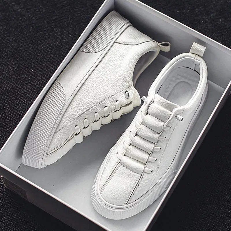 White Sneakers for Men 2024 Spring Fashion Casual Lace Up Round Toe Flat mens Running Sport Shoes Zapatillas Deportivas Hombre