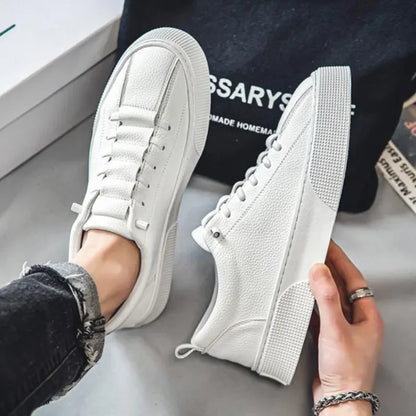 White Sneakers for Men 2024 Spring Fashion Casual Lace Up Round Toe Flat mens Running Sport Shoes Zapatillas Deportivas Hombre